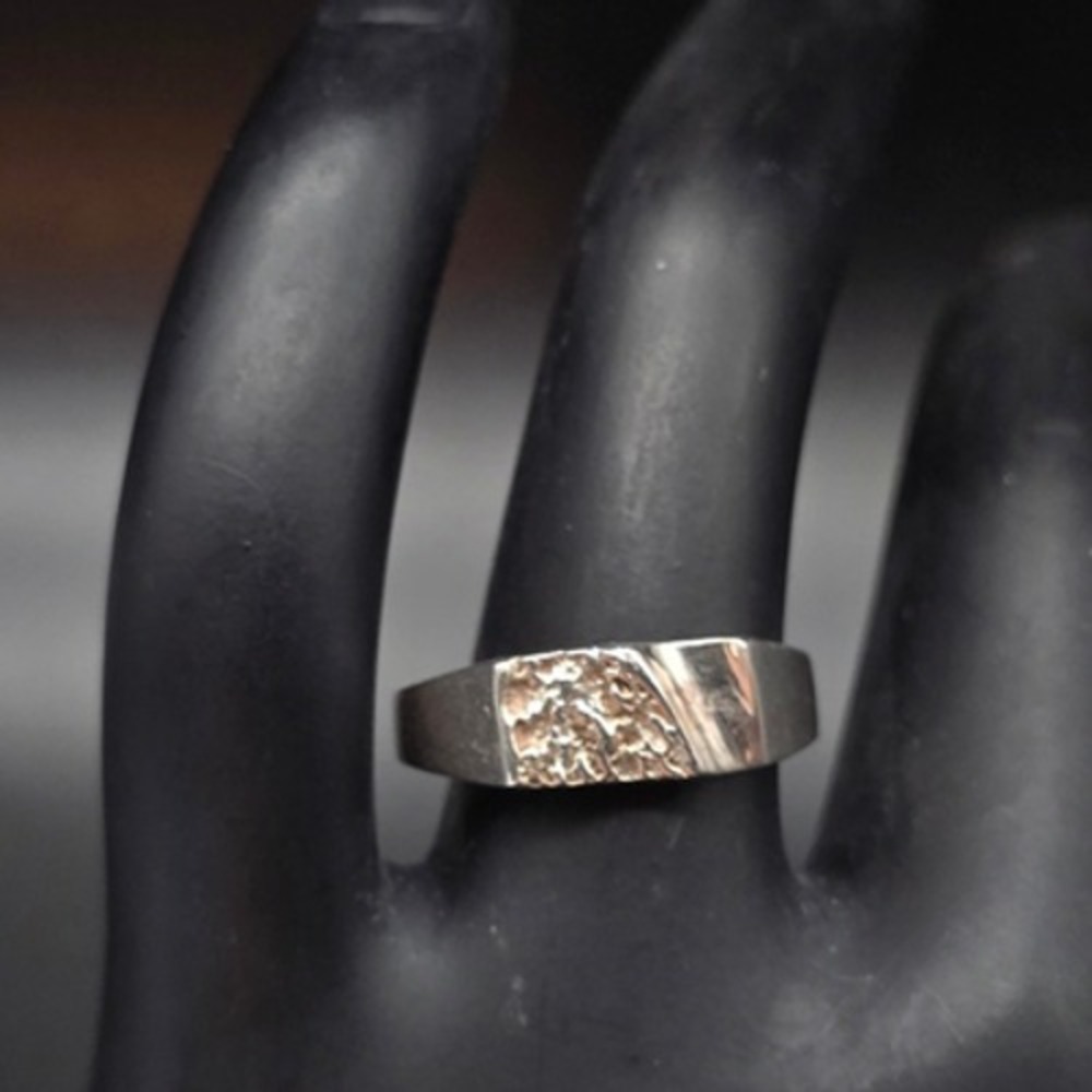 Sterling Silver Textured Nugget Band Ring Size 6.25 925